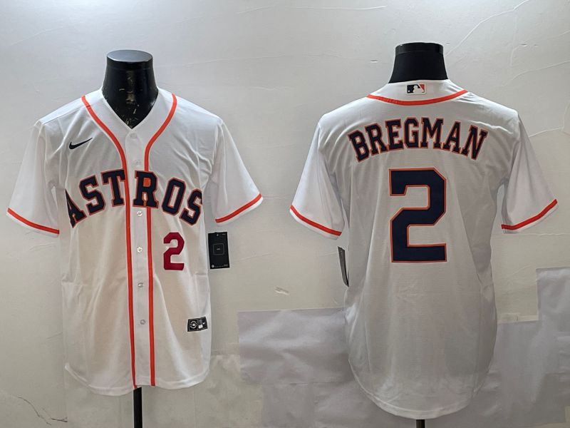 Men Houston Astros #2 Bregman White Game 2025 Nike MLB Jersey style 3